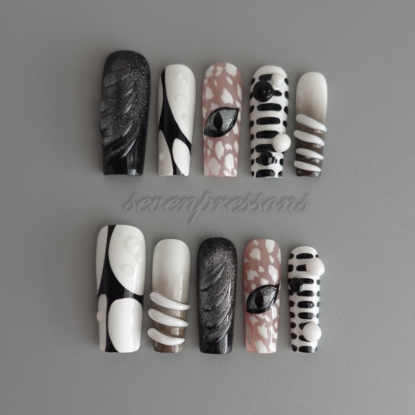 🖤 Midnight Reflex — 3D Vision Nails  2510231