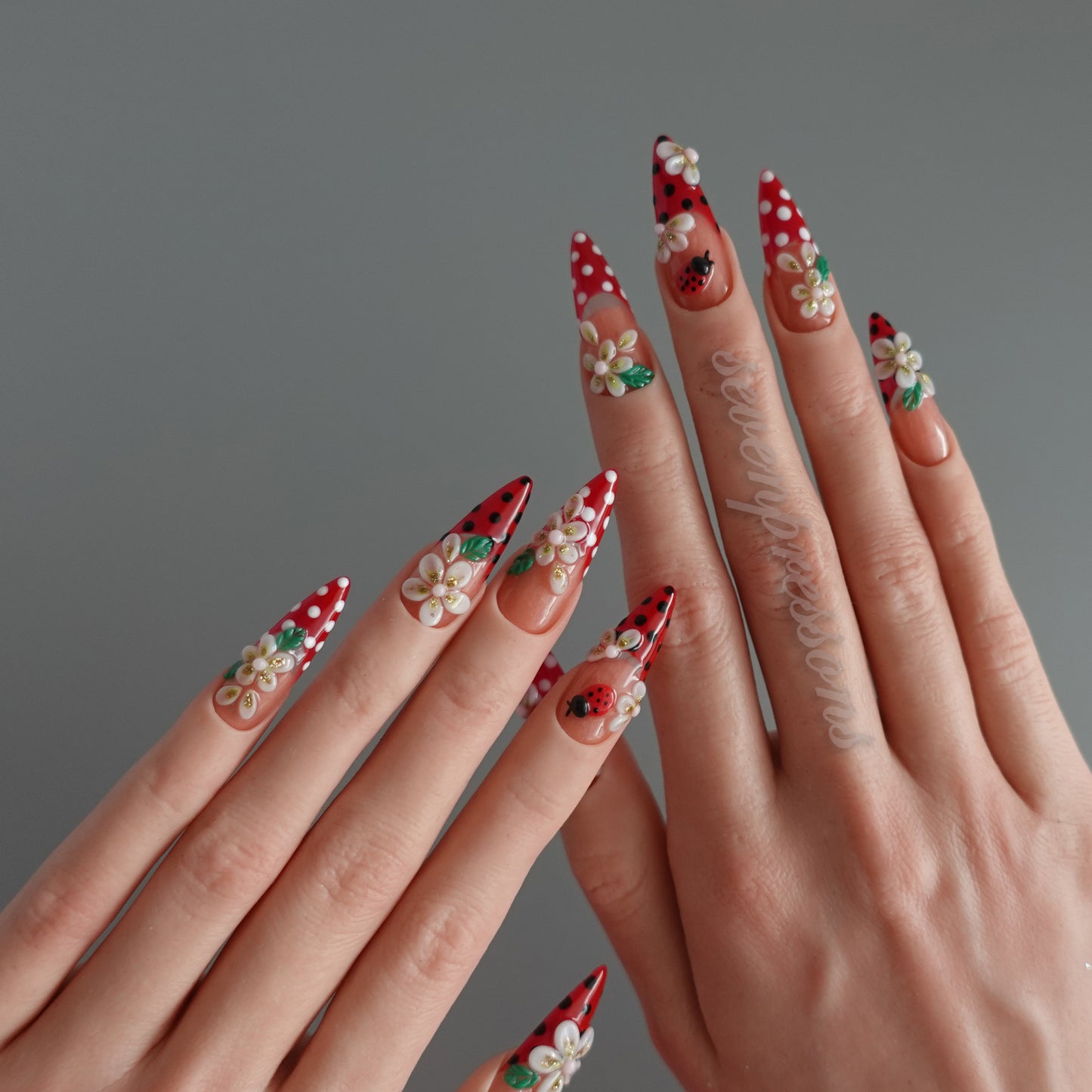 🌼 Ladybug Picnic — Press-On Nail Set  2510237