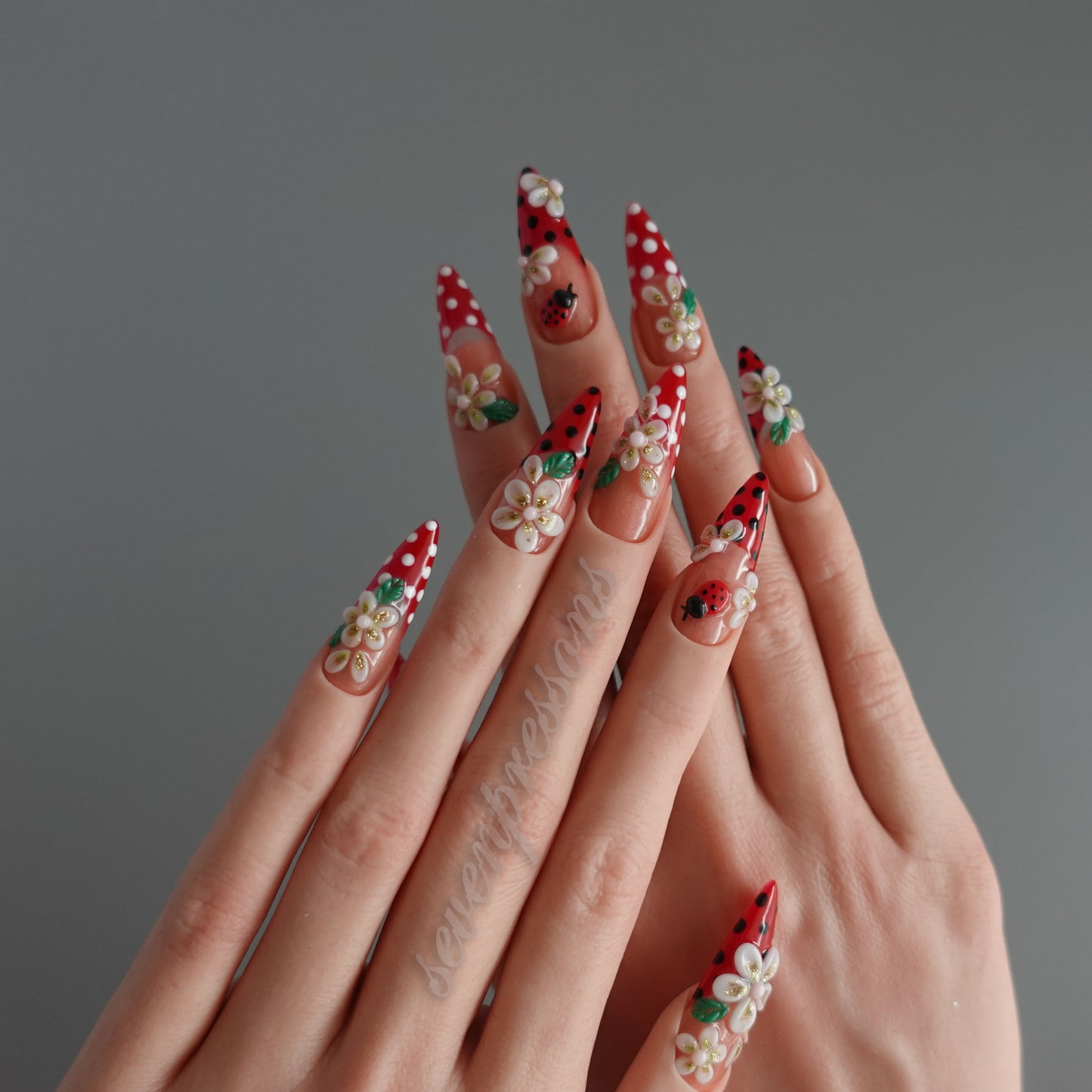 🌼 Ladybug Picnic — Press-On Nail Set  2510237