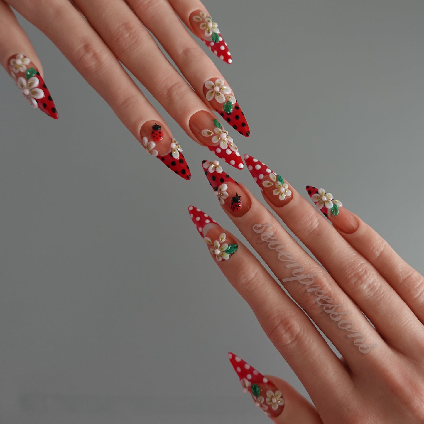 🌼 Ladybug Picnic — Press-On Nail Set  2510237