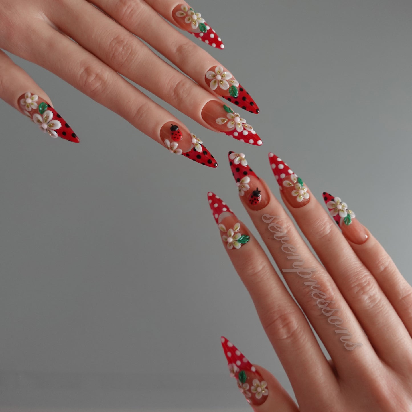 🌼 Ladybug Picnic — Press-On Nail Set  2510237