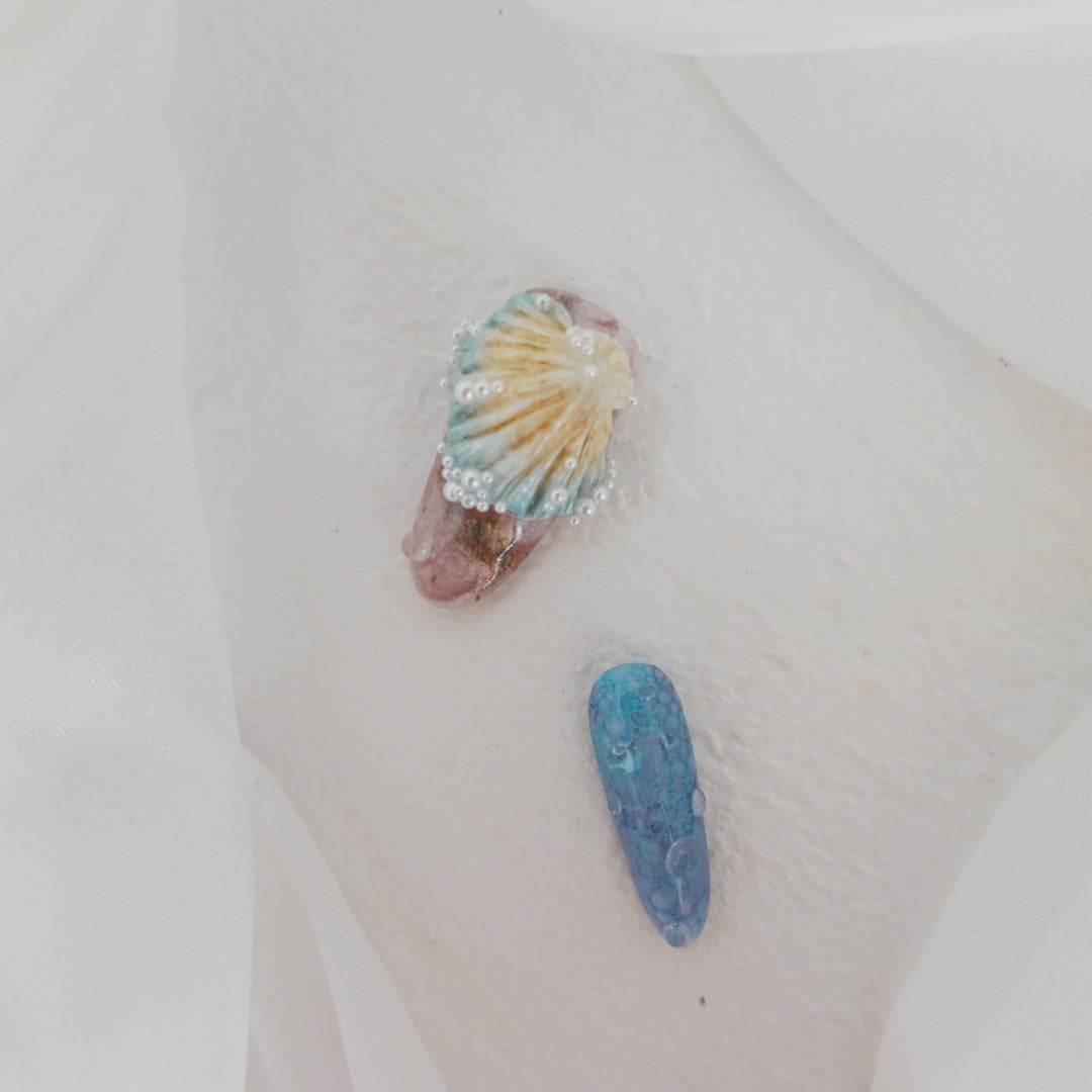 Deep Sea Dreams" Hand Embossed Nails 2504102