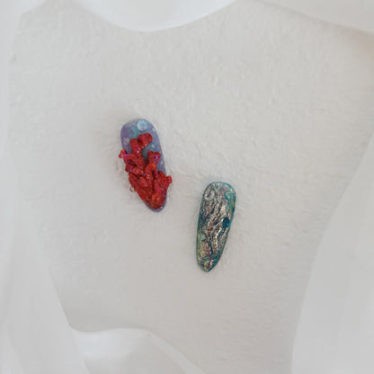 Deep Sea Dreams" Hand Embossed Nails 2504102