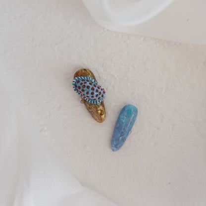 Deep Sea Dreams" Hand Embossed Nails 2504102