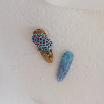 Deep Sea Dreams" Hand Embossed Nails 2504102