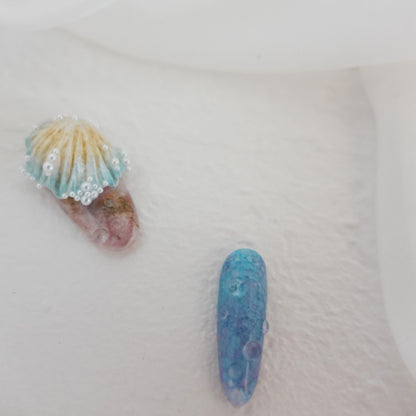 Deep Sea Dreams" Hand Embossed Nails 2504102