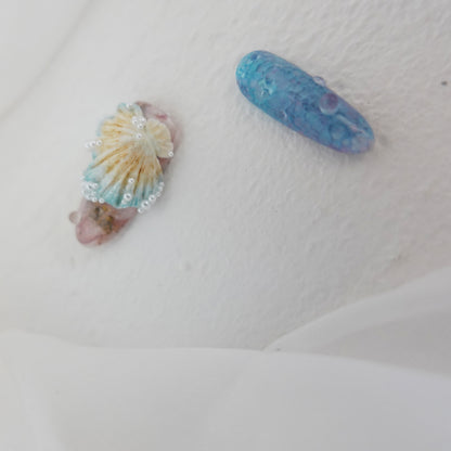 Deep Sea Dreams" Hand Embossed Nails 2504102