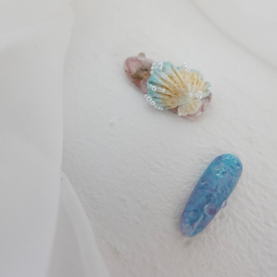 Deep Sea Dreams" Hand Embossed Nails 2504102