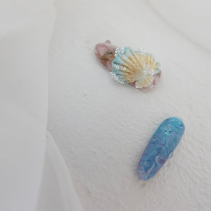 Deep Sea Dreams" Hand Embossed Nails 2504102